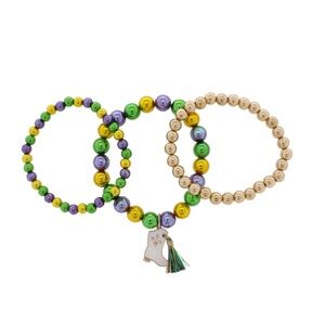 KIDS SET OF 3 MARDI GRAS BRACELETS